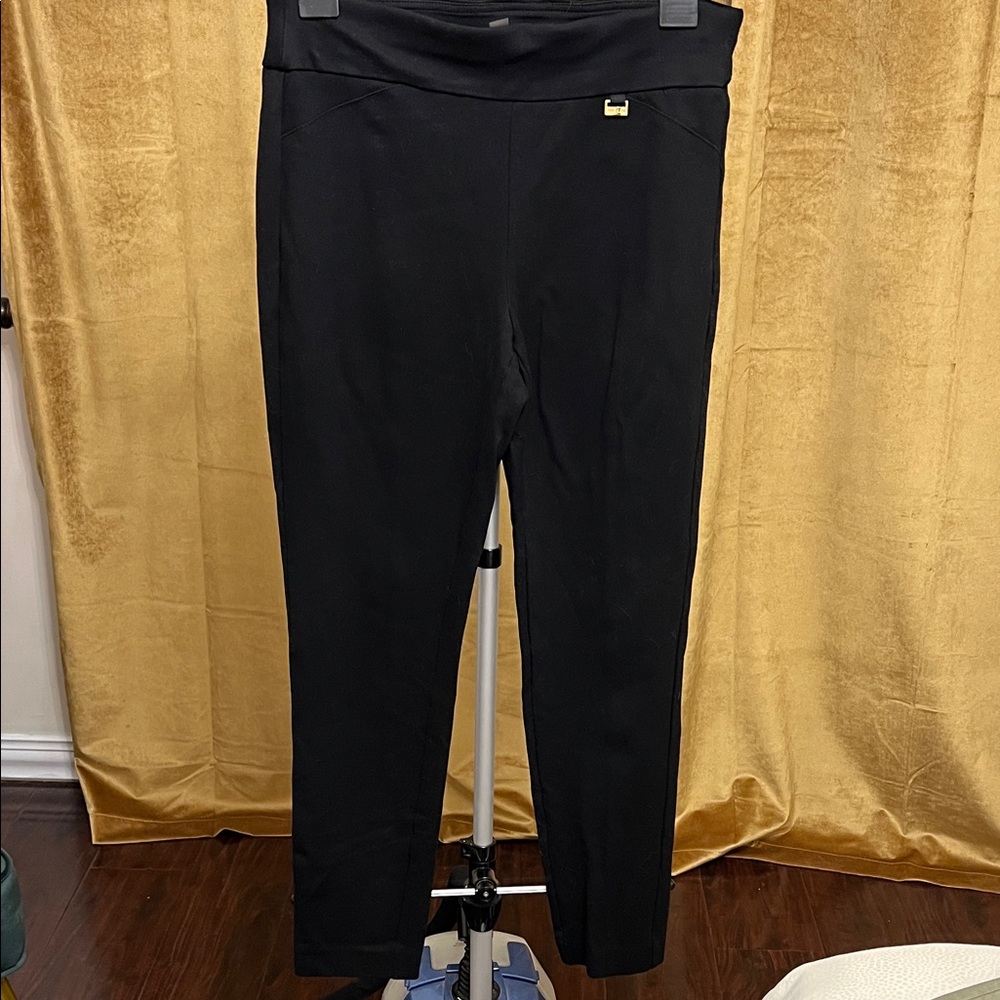 Anne Klein Black High-Waisted stretchy knit pants